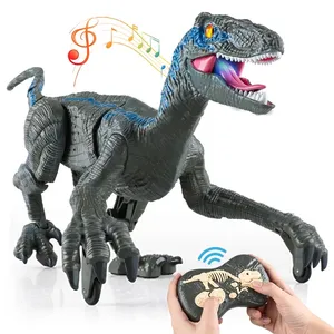 新款2.4GHz 5CH遥控行走恐龙机器人模型3D仿真遥控动物玩具带灯和声音