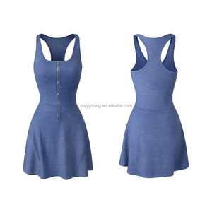 Abito sportivo con comodo colore Denim con chiusura a cerniera con fodera inferiore invisibile in tinta unita gonna sportiva Tenney - Product Image 1