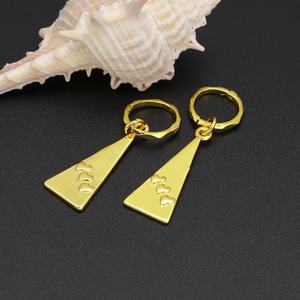JXX Fashion 24K Gold Plated Geometric Pattern Drop <b>Earrings</b> Religious Copper Dangle Earings for Women Mainly Made Brass Unique - Product Image 3