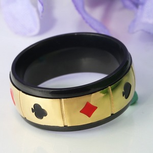 yunnique <b>Titanium</b> Steel Playing Card <b>Ring</b> Gold Men's Fashion Jewelry Rotating Design Gift Accessory - Product Image 4