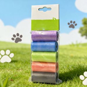 Hengtuo Factory Direct Sales Stock Durable Dog Waste Bags 5 Rolls Pack Disposable LDPE/HDPE Material Unscented Deep Clean Pet - Product Image 1
