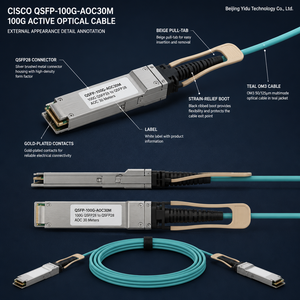 Cable Óptico Activo QSFP28 100G AOC30M de 30m, Alta Velocidad, Largo Alcance, para <span class=keywords><strong>SAN</strong></span>, con 1 Año de Garantía - Product Image 2