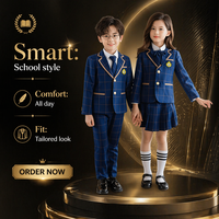 Unisex Britischer Stil Grundschul-Uniformset Trendiger Koreanischer Stil Karierter Strickstoff Oberschul-Klasse Cosplay Kindergarten