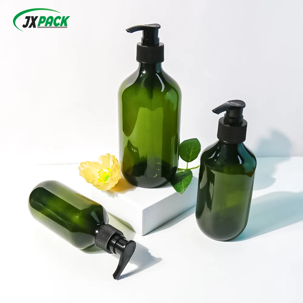 Cans Shampoo Bottles Shampoo Containers Transparent Wholesale 8-ounce Plastic with Lids 200ml 300ml 500ml Cosmetic PET Screw Cap