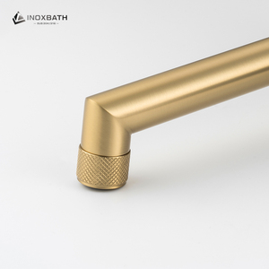 Robinet <span class=keywords><strong>de</strong></span> lavabo mural encastré en acier inoxydable 304 plaqué jade chaud et froid avec poignée en or brossé - Product Image 2