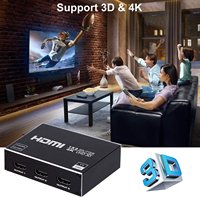 Divisor HDMI 1x3, 1 Entrada y 3 Salidas, 4K 3D, Caja Distribuidora de Audio y Video HDMI, Compatible con Resolución 4Kx2K para HDTV, STB, DVD, PS3, Juegos