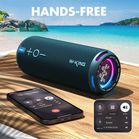 W-King D320 – Enceinte sans fil avec woofer, portable pour l'extérieur, enceinte TWS pour la lecture de musique, enceinte de fête, enceinte basse, mini enceinte