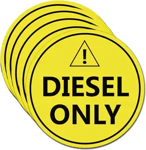 Diesel Only Sticker Sign 4" Diesel Only Decal Labels - to Prevent User Error Adhesive Fuel Stickers for Trucks
