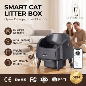 Lettiera per Gatti Automatica 8L in PP ABS, Durevole, Facile da Pulire, Ecologica, con Sensore di Peso 10kg, Semi-Aperta, WiFi APP, Bassa Rumorosità, EU US - Product Image 1