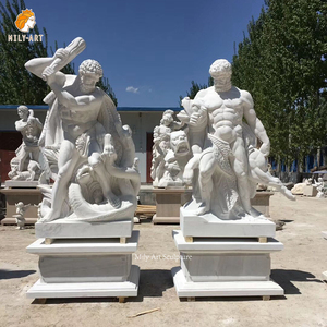 Esculturas de piedra grandes de tamaño natural talladas a mano Hércules Slaying Centaur Nessus estatua de mármol para exposición - Product Image 3
