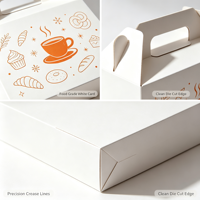 Boîte cadeau en papier avec poignée personnalisée pour biscuits, muffins, en-cas et autres aliments