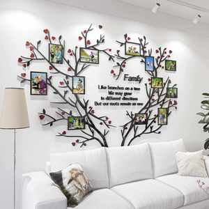 Árbol genealógico familiar, decoración de pared 3D, marco de fotos DIY, collage, pegatinas de pared acrílicas extraíbles para la sala de estar - Product Image 2