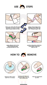 米米女士3D设计超长棺材ABS手工压入式指甲尖24pcs旅程西悟空可重复使用人造 - Product Image 6