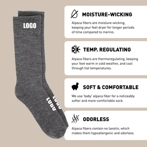 Custom Design Alpaca Wool Thermal Durable Boot <b>Socks</b> – for Men and Women Winter Warm Outdoor <b>Socks</b> - Product Image 4