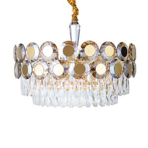 โคมไฟระย้าคริสตัลทรงสี่เหลี่ยมผืนผ้าขนาดใหญ่โคมไฟแก้วแขวนเพดานโต๊ะรับประทานอาหารสีทองหรูหราทันสมัยสำหรับห้องครัวหรือวิลล่า - Product Image 1