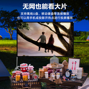 Portable Mini <b>Projector</b> 720P <b>Android</b> With Handle Built-In Battery White 116G - Product Image 5