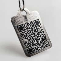 Carte de visite professionnelle haut de gamme WD personnalisée en métal avec NFC, code QR, en acier inoxydable brossé moulé sous pression durable, avec chaîne porte-clés en métal