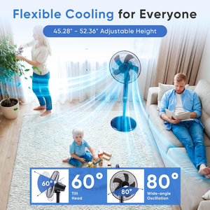 Yaolan Plastic Pedestal AC 60W Electric <b>Fans</b> App-Controlled Oscillation Left/Right Energy Efficiency Class Household Commercial - Product Image 4