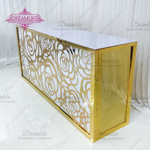 Lüks düğün ziyafet merkezi paslanmaz çelik altın dikdörtgen kokteyl Bar sayacı otel olay için Bar masası - Product Image 1