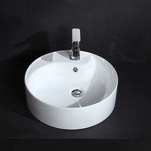 Lavabo de salle de bain artisanal de haute qualité, petit lavabo de comptoir rond - Product Image 2