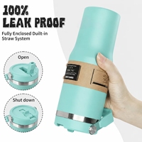 Gobelet isotherme en acier inoxydable de 30 oz avec poignée et paille rabattable, bouteille d'eau à double paroi sous vide, tasse thermique personnalisée pour voiture, idéal pour un cadeau