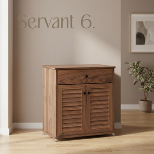 Mueble Zapatero de Madera Marrón con Cajón y Puertas Acanaladas, 3 pies de Almacenamiento para Comedor y Entrada, Muebles para el Hogar - Product Image 3