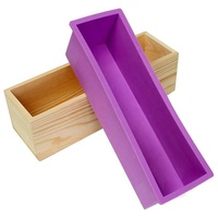 Moule à savon en bois de 0,9 kg et 1,2 kg, moule en silicone pour faire des gâteaux, boîte en bois rectangulaire, bricolage, boîte en bois rectangulaire, fabrication artisanale à froid