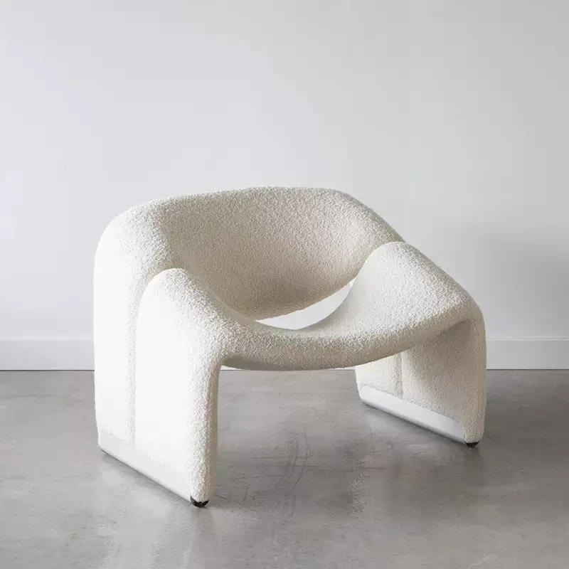 Fauteuil de salon en velours blanc et moderne, mobilier d'intérieur fantaisie, pied en bois massif, tissu de velours, unique, accent de loisirs, chai-chai-chai-chai-chai-chai-chai-chai-chai-chai-chai-chai-chai-chai-chai-chai-chai-chai-chai-chai-chai-chai-