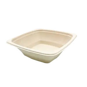 方形沙拉碗可堆肥环保24盎司外卖一次性方形深碗带盖炒饭或面条套装批发价