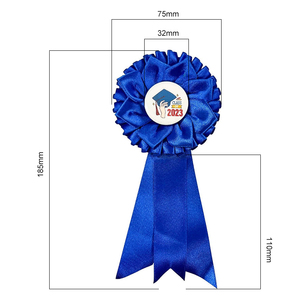Cintas <span class=keywords><strong>de</strong></span> Raso para Premios Rosette, Roseta <span class=keywords><strong>de</strong></span> 1er Lugar, Insignia Escolar para Exhibición Canina o Ecuestre, Diseño Personalizado con Logotipo - Product Image 2