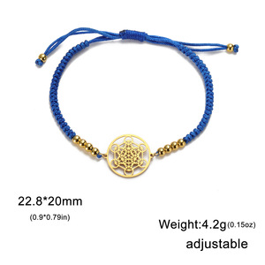 Bracelet en acier inoxydable plaqué or 18 carats, cube <span class=keywords><strong>de</strong></span> <span class=keywords><strong>Metatron</strong></span>, sceaux <span class=keywords><strong>de</strong></span> géométrie sacrée des archanges, bijoux ajustables pour femmes et hommes - Product Image 5
