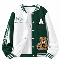 Veste universitaire personnalisée, veste de baseball, broderie, patch en chenille, coupe-vent, poignets côtelés, veste de sport pour homme, vente en gros d'usine