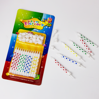 Bougies d'anniversaire à pois arc-en-ciel en cire de paraffine, bougies droites colorées pour la décoration de gâteaux, bougies de fête sans gouttes