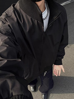 Blouson aviateur pour homme, style américain printemps-automne, coupe courte, col montant, vêtement d'extérieur ample pour homme