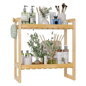 <span class=keywords><strong>Étagère</strong></span> de rangement 2 niveaux en bambou pour toilettes, organisateur de comptoir, unité de bureau peu encombrante, support <span class=keywords><strong>à</strong></span> <span class=keywords><strong>épices</strong></span> de cuisine - Product Image 6