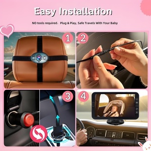 Nouvelle vision nocturne HD IR sur le siège arrière de la voiture Moniteur de sécurité pour bébé enfant Caméra bébé 7 pouces - Product Image 2