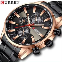 Jam Tangan Pria CURREN 8351 Baru, 6 Jarum, Quartz, Bisnis, Mewah, Baja Anti Karat, Kalender, untuk Pria, Reloj