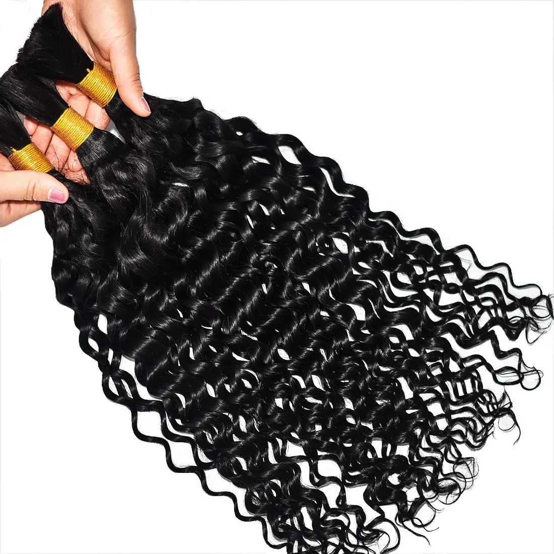 Cabelo vietnamita cru de 20 polegadas sem trama, extensão de cabelo trançado sem trama, cabelo longo para mulheres, ondulação profunda 12A, torção