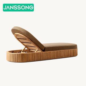 كرسي استلقاء شمسي خارجي للفيلا، طقم أثاث خارجي من خشب الساج للحدائق، كراسي استلقاء شمسية لحمام السباحة الخارجي بالفنادق، كراسي استلقاء شمسية للشاطئ - Product Image 6