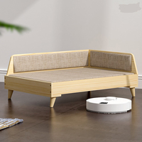 Lit pour chat en bois respirant et écologique, maison pour animaux, chaise longue, canapé, tapis anti-poussière amovible et lavable, jouet pour chat, été