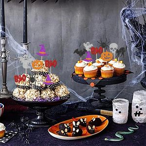 Adornos para Cupcakes de Halloween, Adornos Brillantes con Forma de Murciélago, Araña, <span class=keywords><strong>Calabaza</strong></span> y Fantasma para Baby Shower, Fiesta de Cumpleaños, Fiesta Temática de Halloween - Product Image 4