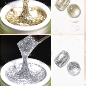 6 Colors Flash Canned UV Nail Gel Set Super Shiny Glitter <b>Builder</b> Gel Jar for Salon Nail Art Extension Nail Gel Kit - Product Image 2