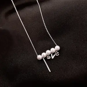 Collares de perlas de agua dulce para mujer, joyería de moda KYNL0109