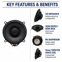 Haut-parleur coaxial professionnel 2 voies de 5,25 pouces pour voiture avec tweeter, 40 watts, pleine gamme, support de projet OEM, vente en gros