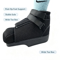 Botte post-opératoire réglable à tige haute pour décompression de l'avant-pied, avec protection d'orteil amovible, en maille, Velcro et cale en TPR, pour la récupération des blessures à l'orteil