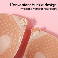 Soutien-gorge adhésif en silicone respirant avec micro-trous d'aération, soutien-gorge sans dos pour usage quotidien, pasties réutilisables à retrait indolore