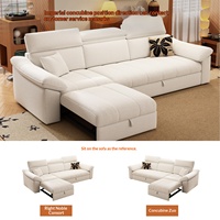 Canapé-lit convertible 2-en-1, chaise longue pliante, structure en bois, revêtement en velours chenille, canapé multifonctionnel polyvalent pour