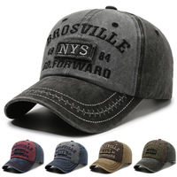 Gorra de Béisbol Estilo Coreano, PVC, Denim Lavado, Visera Curva, Diseño Hip-Hop de 6 Paneles con Bordado de Letras, Unisex para Adultos