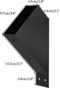 Staffe Pergola, 8 Pack staffa di supporto ad angolo di 45 gradi, attacco connettore resistente per 2 ''x 4'' montanti in legno - Product Image 4