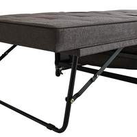 Cadre de lit simple design moderne avec matelas, sommier métallique pliable, roulettes, pour appartement et entrepôt, montage facile